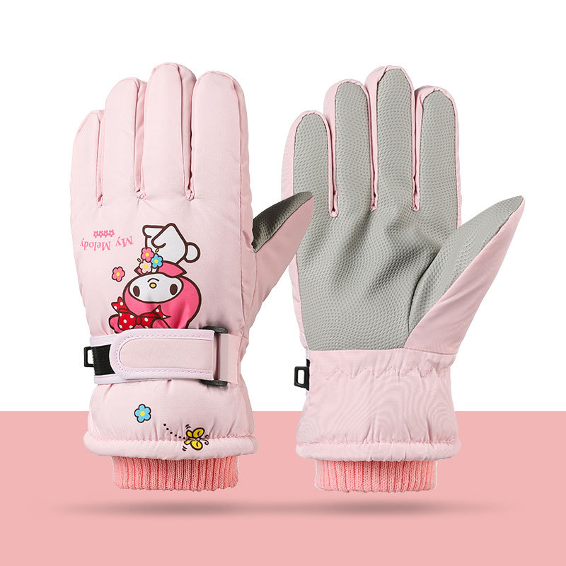 Kids Outdoor Gloves - Melody Kuromi-guantes de lana para niños,