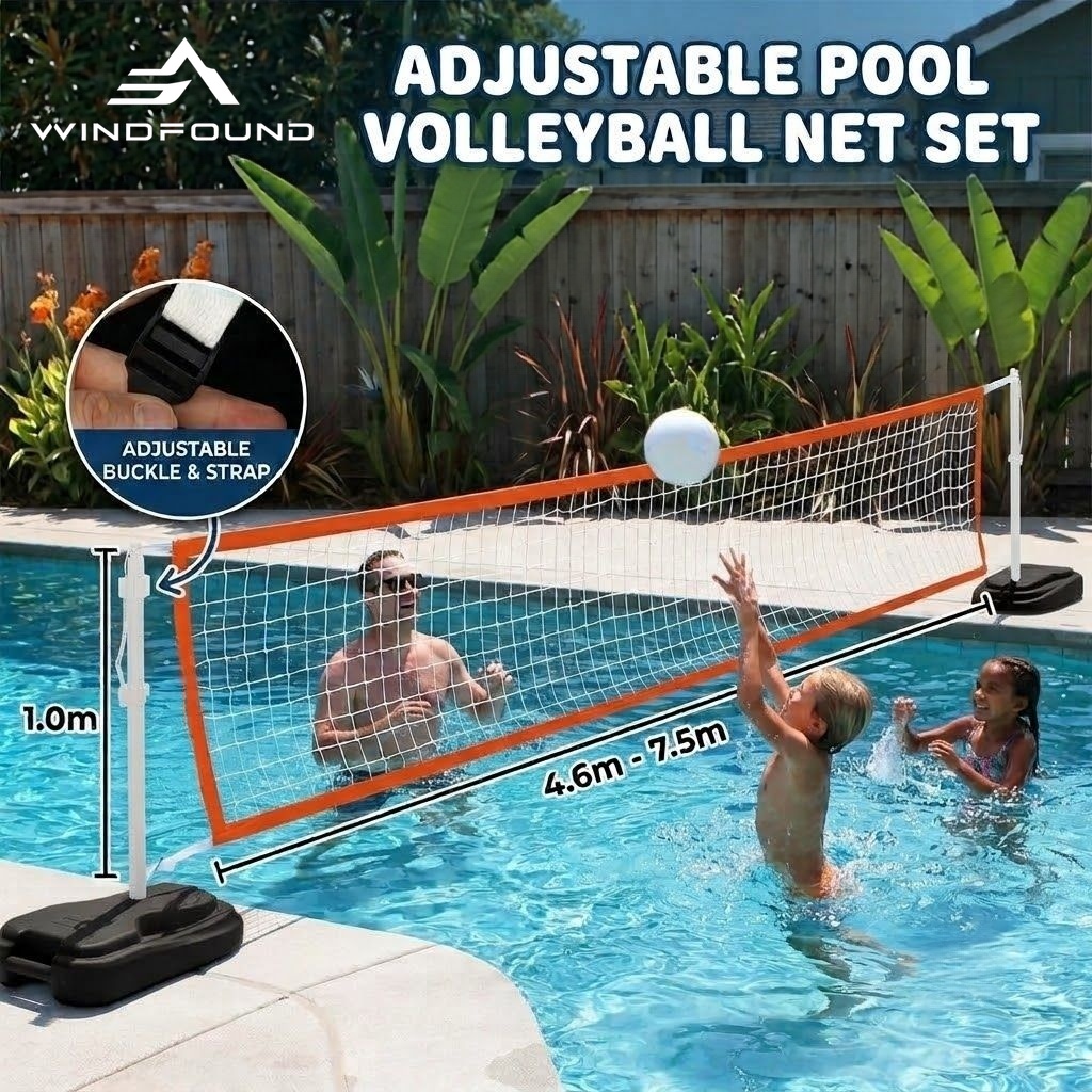 Kids Outdoor Volleyball Net - Red de Voleibol Ajustable para Piscina,