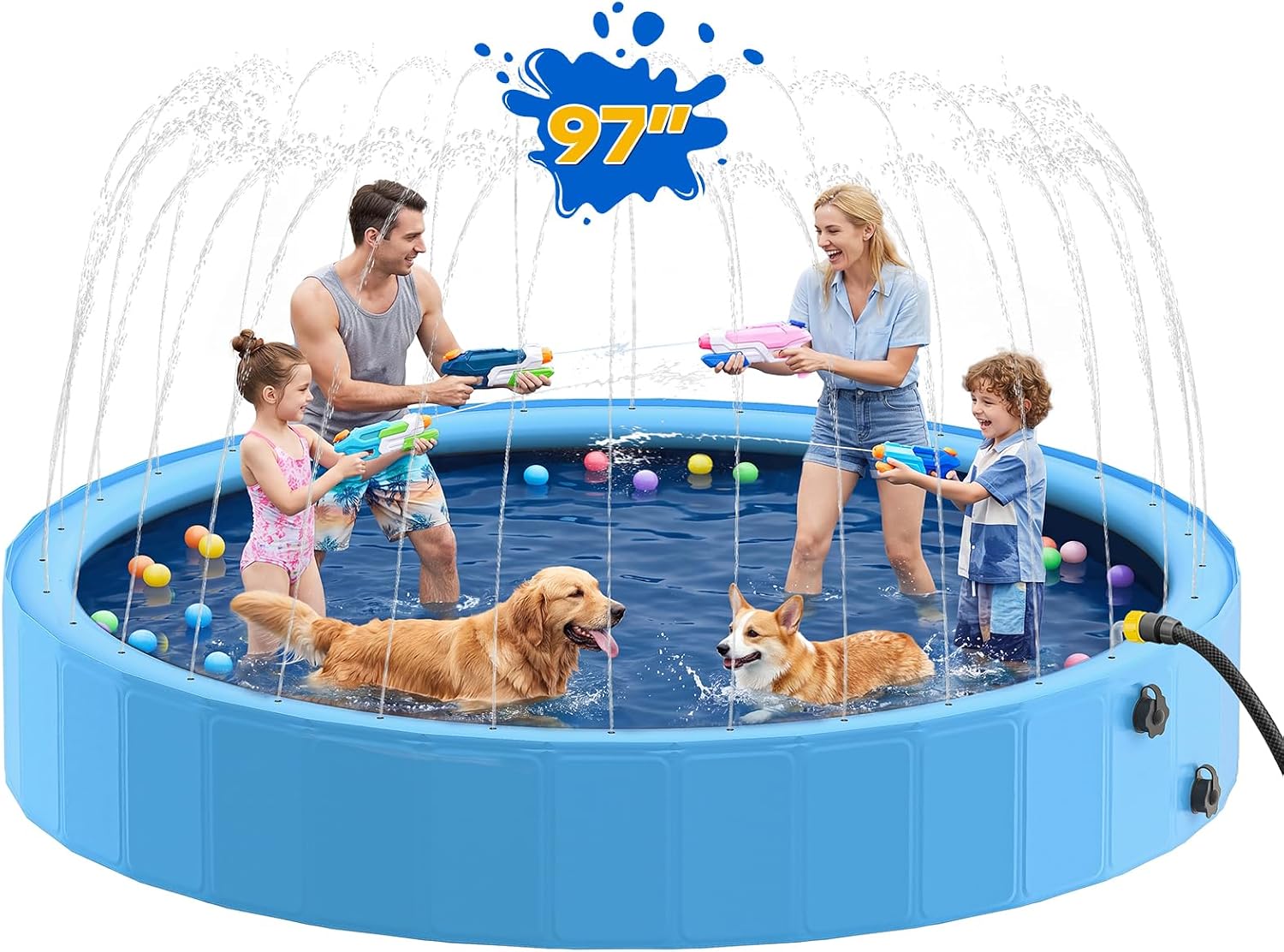 Sprinkler Splash Pad - Piscina de Agua Plegable Portátil de