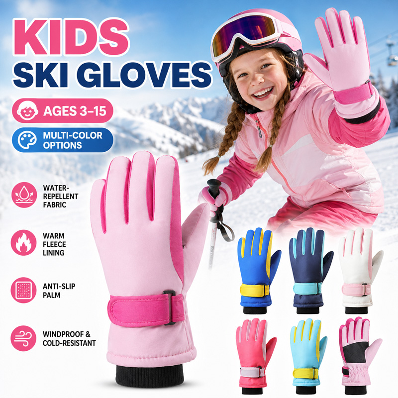 Kids Outdoor Gloves - Guantes de esquí de invierno para