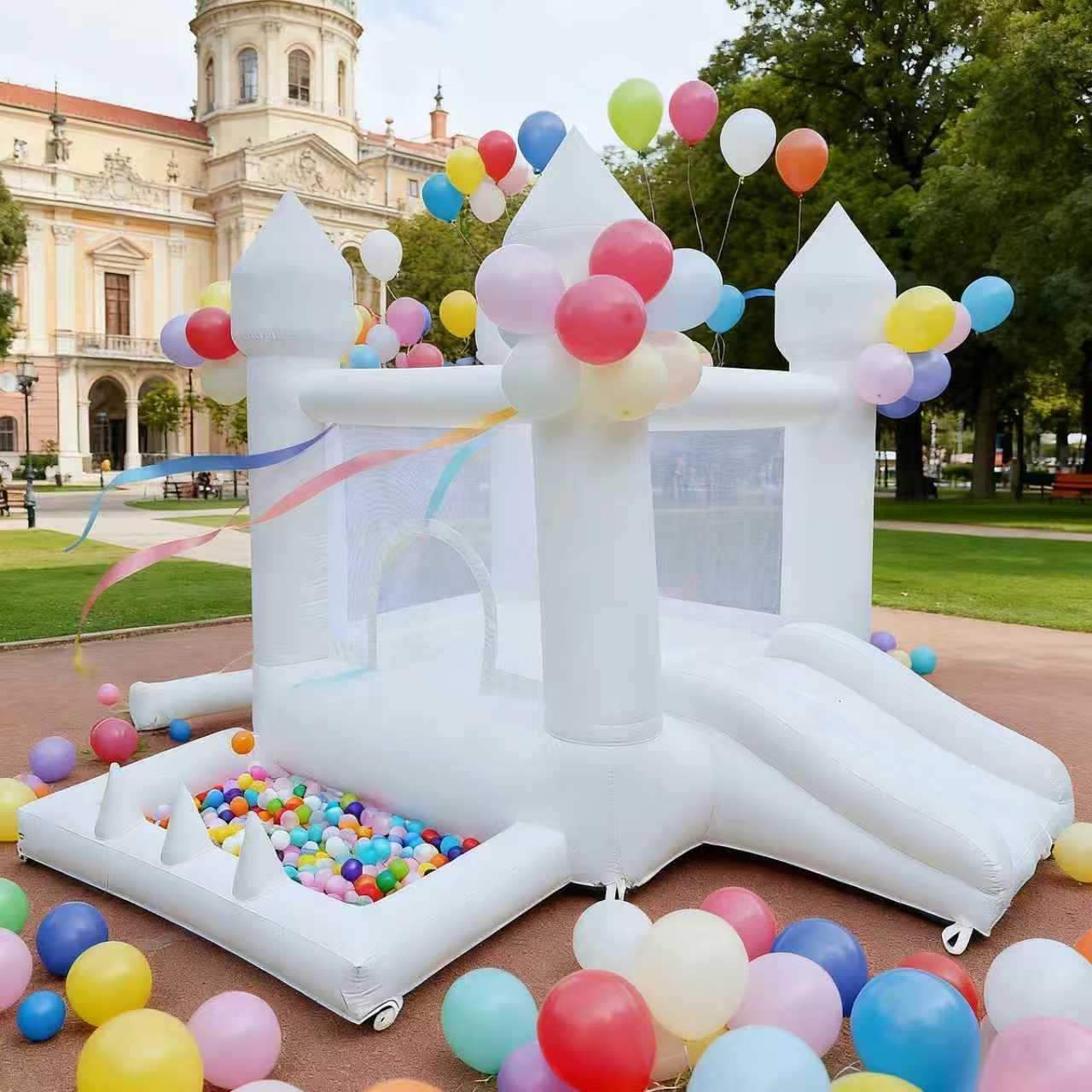 Kids Outdoor Ball - Castillo Inflable Blanco, Castillo Hinchable para