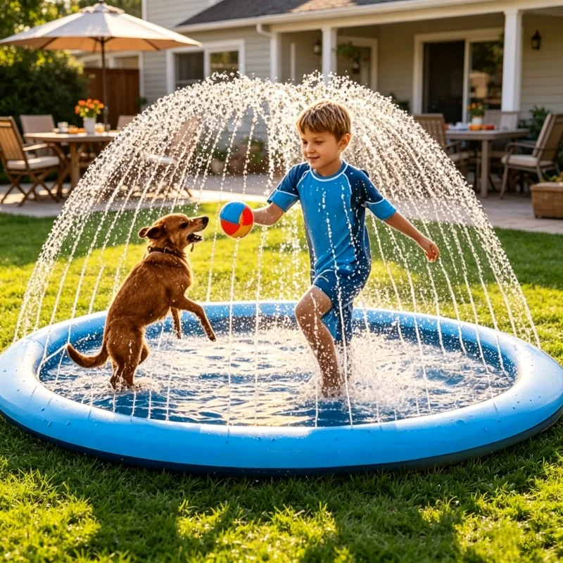 Kids Outdoor Clubhouse - Alfombrilla inflable grande de 170 ×