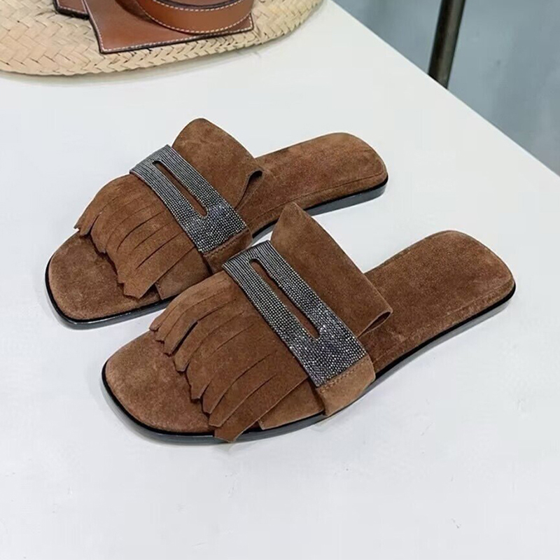 Outdoor Kid - Zapatillas de fondo plano con borlas