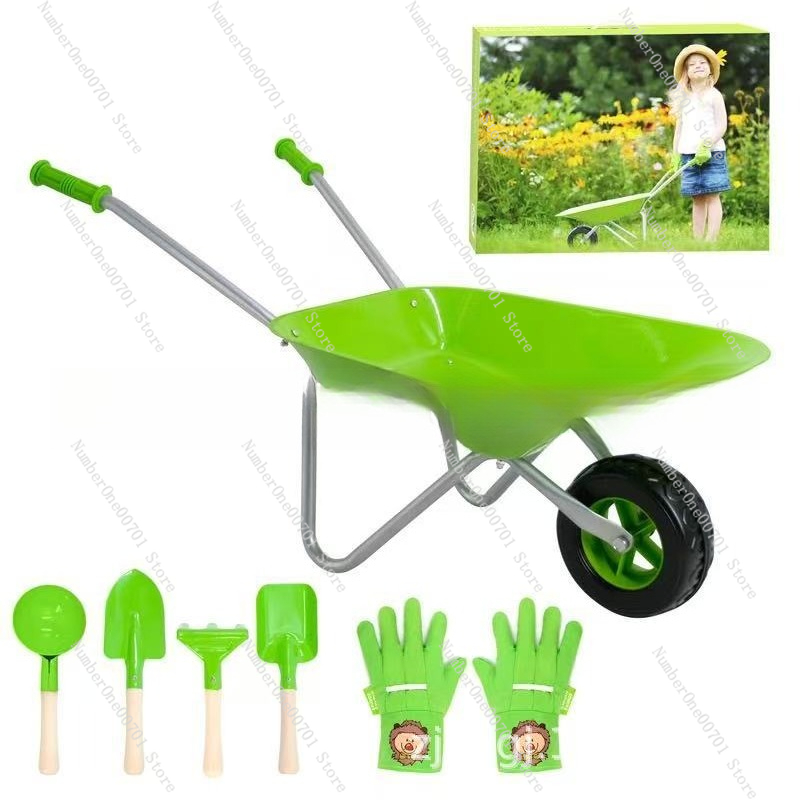 Kids Outdoor Activity Toys - Carretilla de Jardín para Niños, Verde,