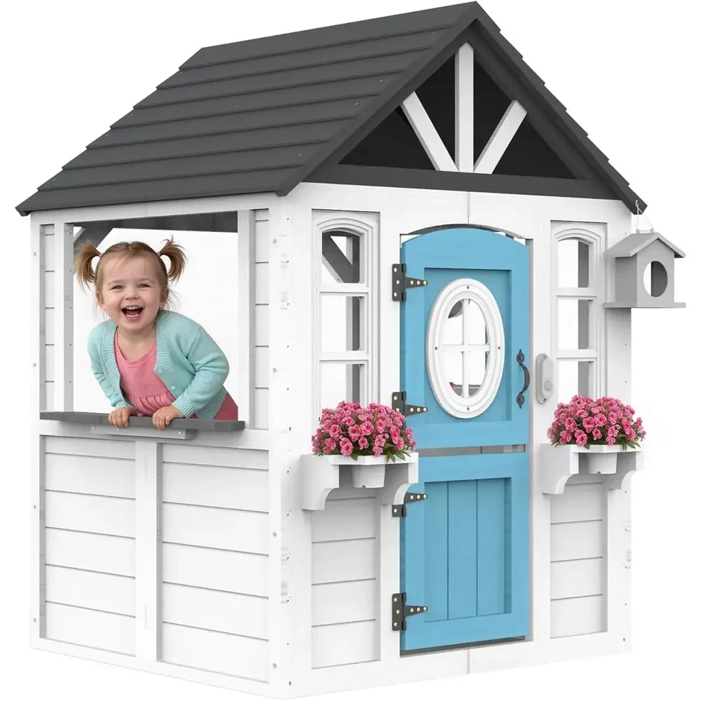 Kids Outdoor House With Kitchen - Casa de Juegos de Madera para