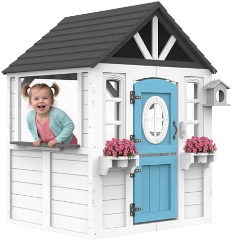 Kids Outdoor House With Kitchen - Casa de Juegos de Madera para