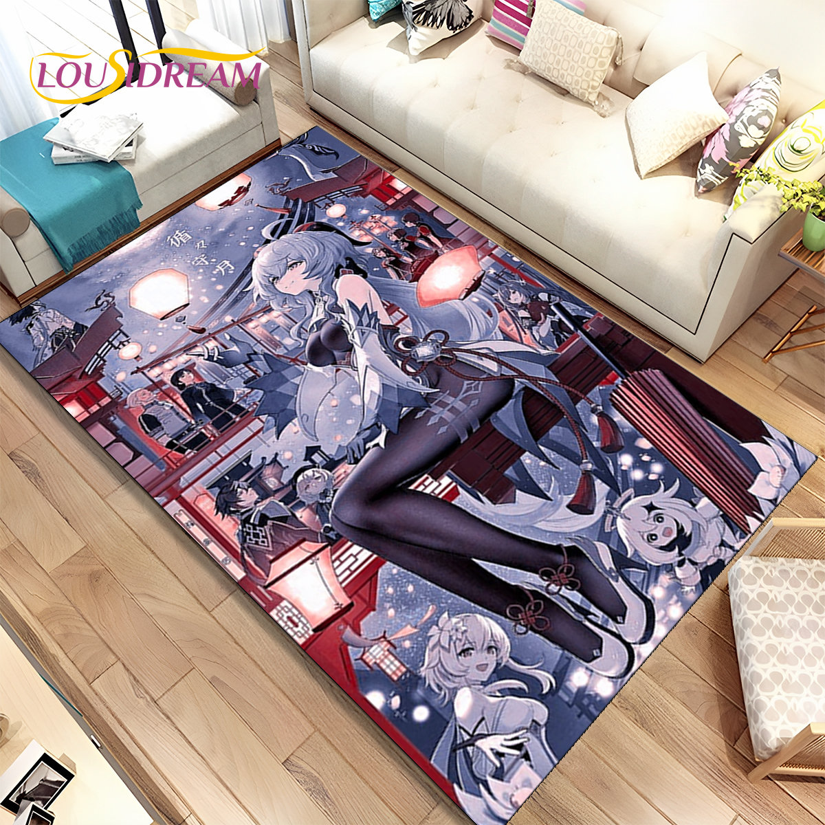 Genshin-alfombra de área de ju - Kids Outdoor Flooring reseña y precio