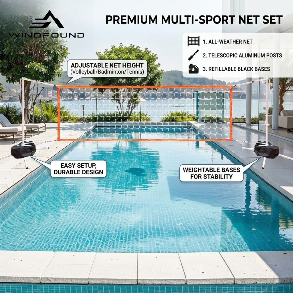 Red de Voleibol Ajustable para - Kids Outdoor Volleyball Net reseña y precio