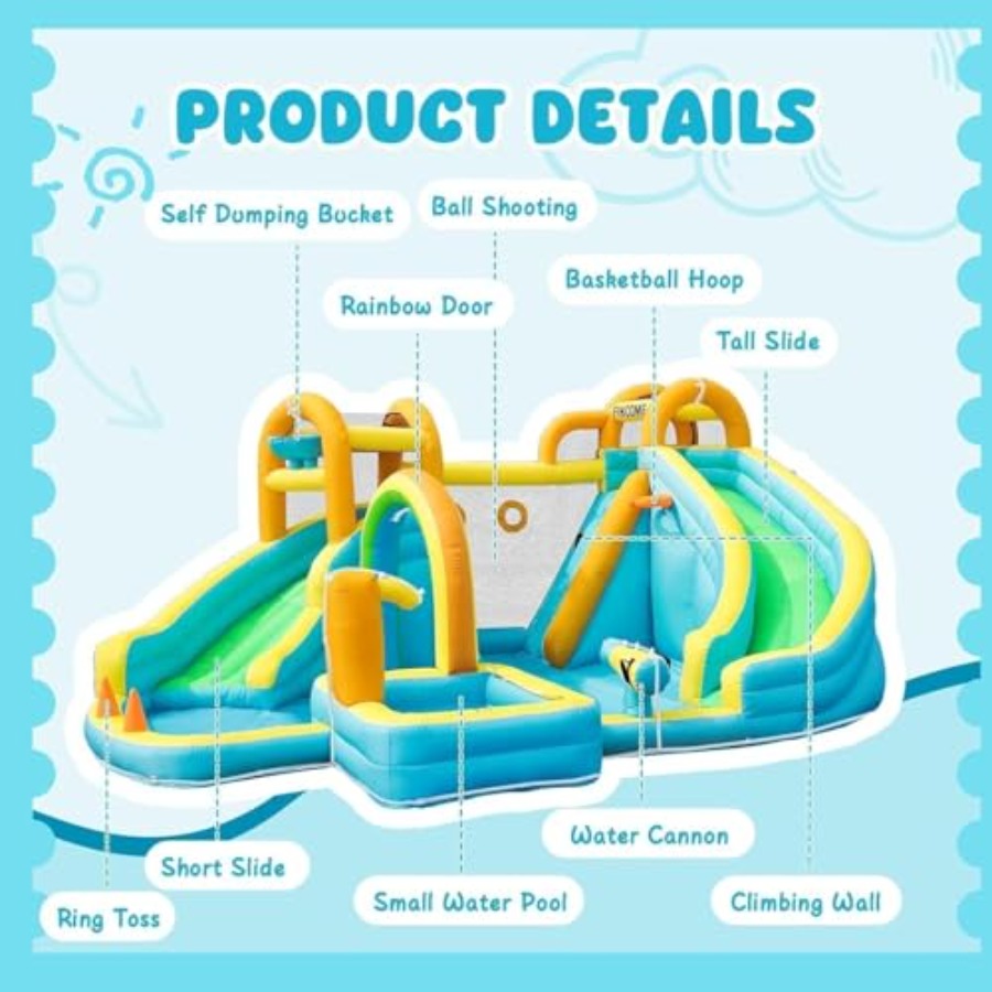 Parque acuático inflable para  - Kids Outdoor Basketball reseña y precio