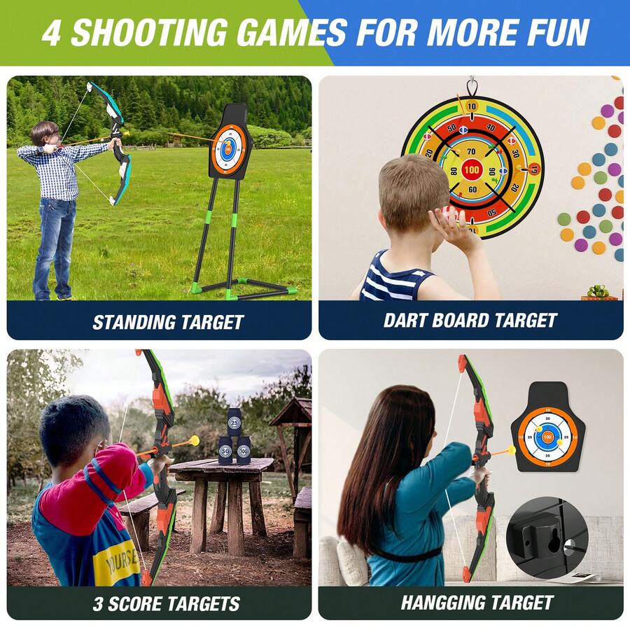 Paquete de 2 arcos y flechas p - Kids Outdoor Archery Set reseña y precio