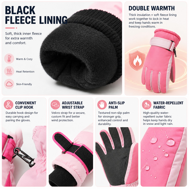 Guantes de esquí de invierno p - Kids Outdoor Gloves reseña y precio