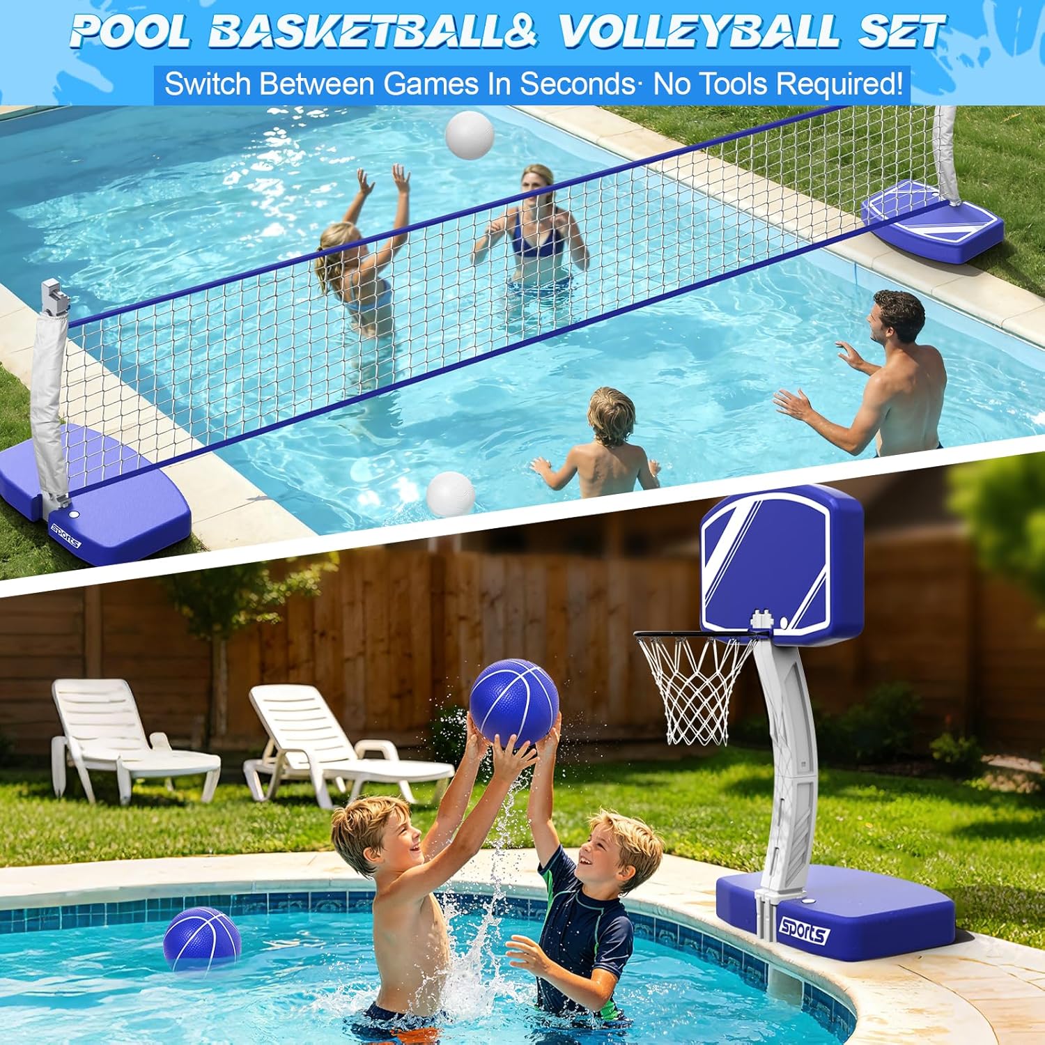 Juego de Baloncesto y Voleibol - Kids Outdoor Volleyball Net reseña y precio
