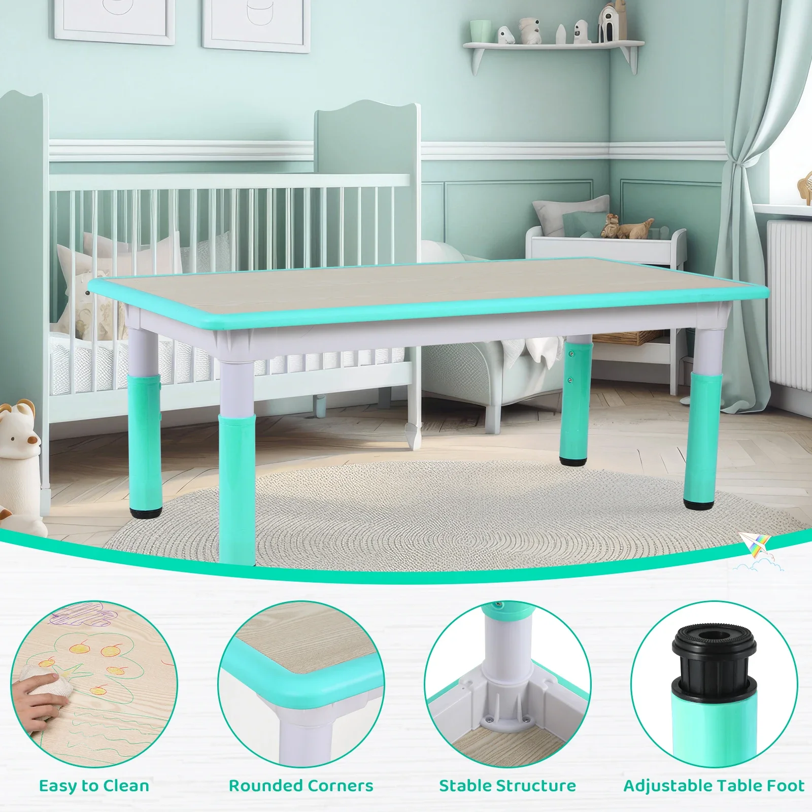 Juego de mesa y 6 sillas para  - Kids Outdoor Table And Chairs reseña y precio