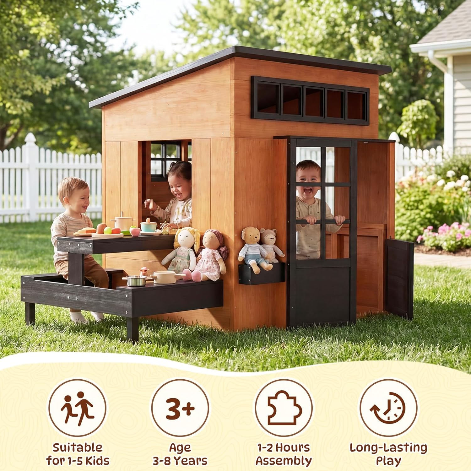 Casa de Juegos Nórdica Moderna - Kids Outdoor House With Kitchen reseña y precio