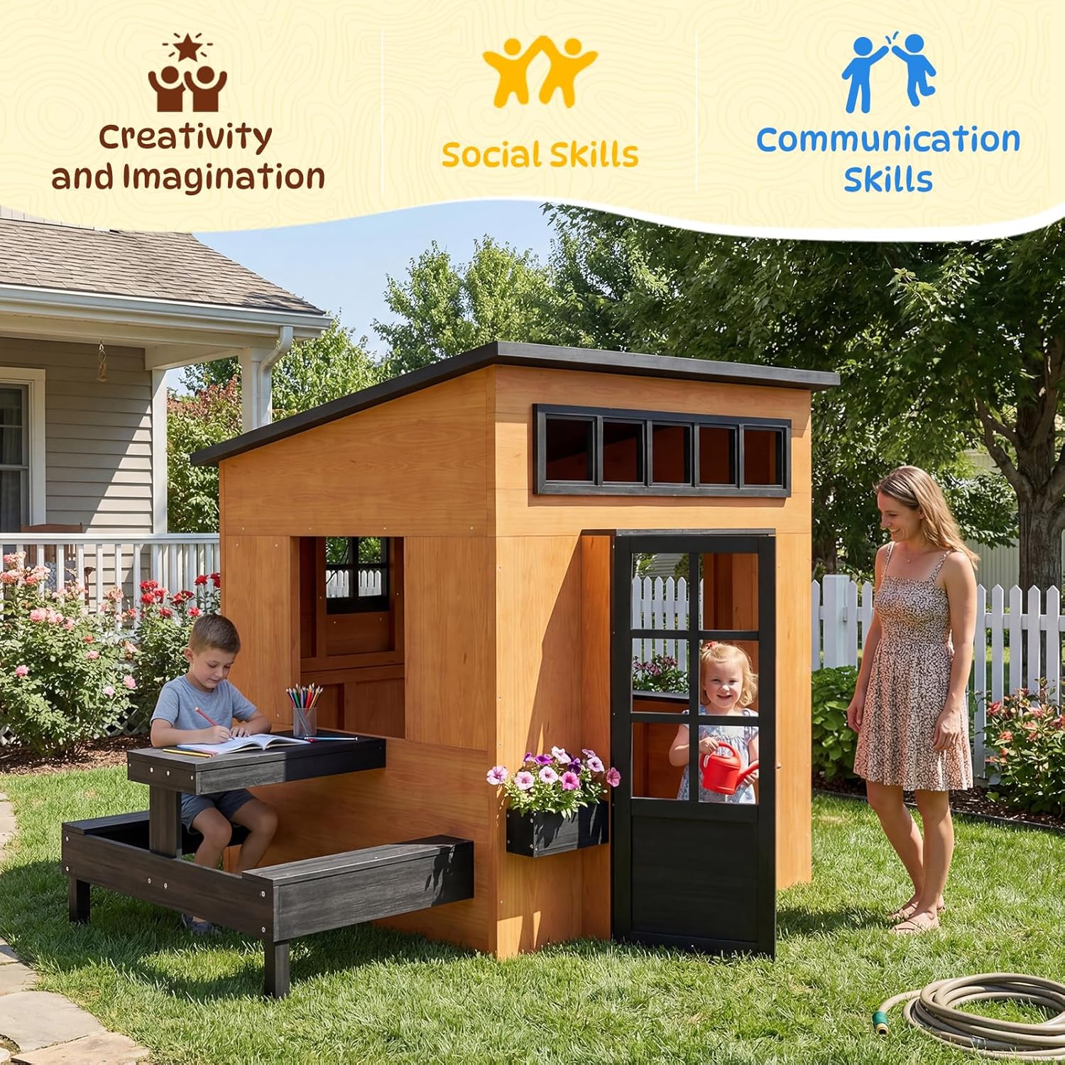 Casa de Juegos Nórdica Moderna - Kids Outdoor House With Kitchen reseña y precio
