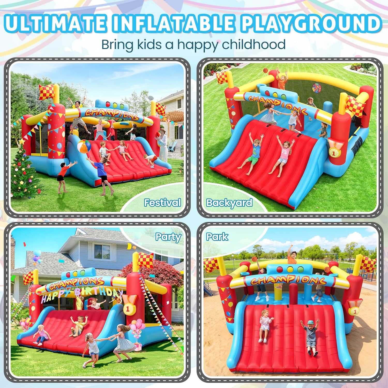 Gran Casa de Brinco Inflable p - Kids Outdoor Basketball reseña y precio