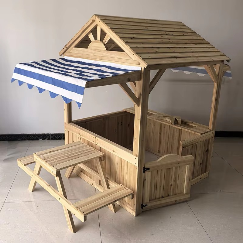 Casa de Juegos de Madera para  - Kids Outdoor House With Kitchen reseña y precio