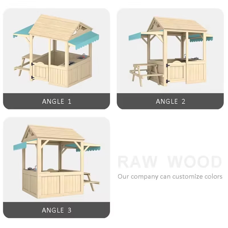 Casa de Juegos de Madera para  - Kids Outdoor House With Kitchen reseña y precio