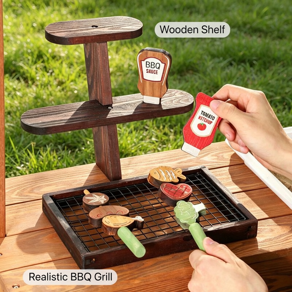 Casa de Juegos de Madera para  - Kids Outdoor House With Kitchen reseña y precio
